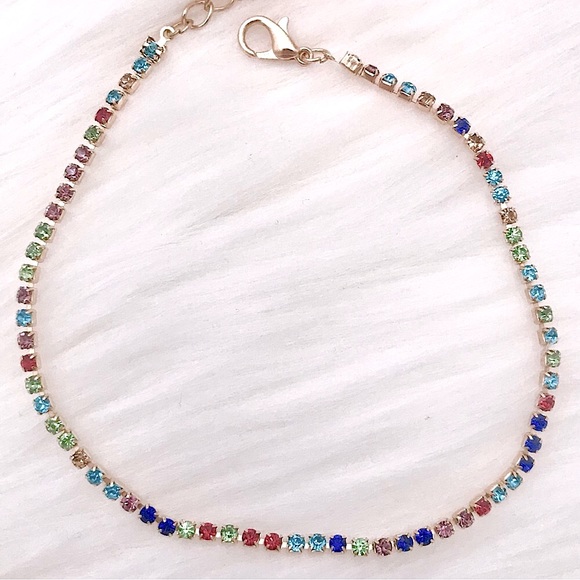 Jewelry - 💜10/$25💜NEW Colorful Rhinestone Delicate Anklet